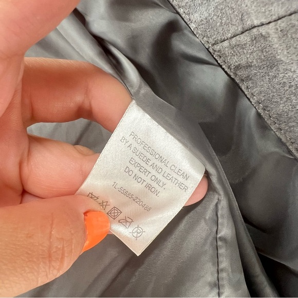 CASTRO Leather jacket genuine leather moto jacket green grey color - Picture 11 of 16